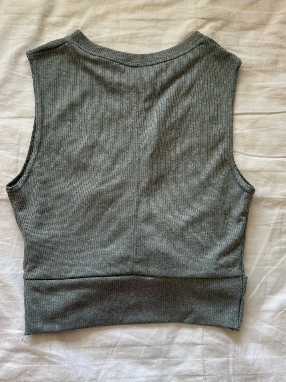 Nike Gray Ribbed Twist-Front Tank